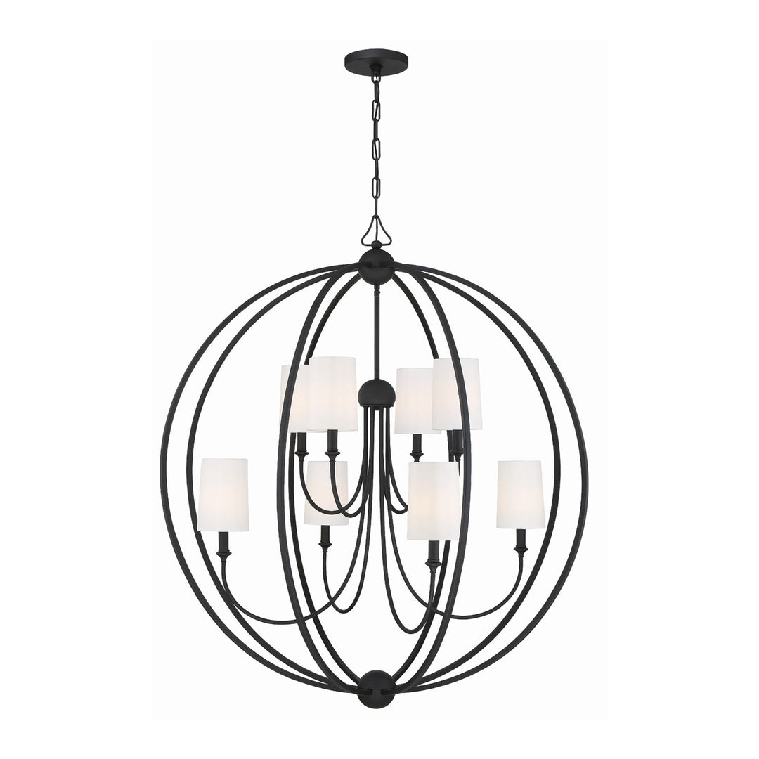 Crystorama Crystorama Libby Langdon Sylvan 8 Light Black Forged Chandelier