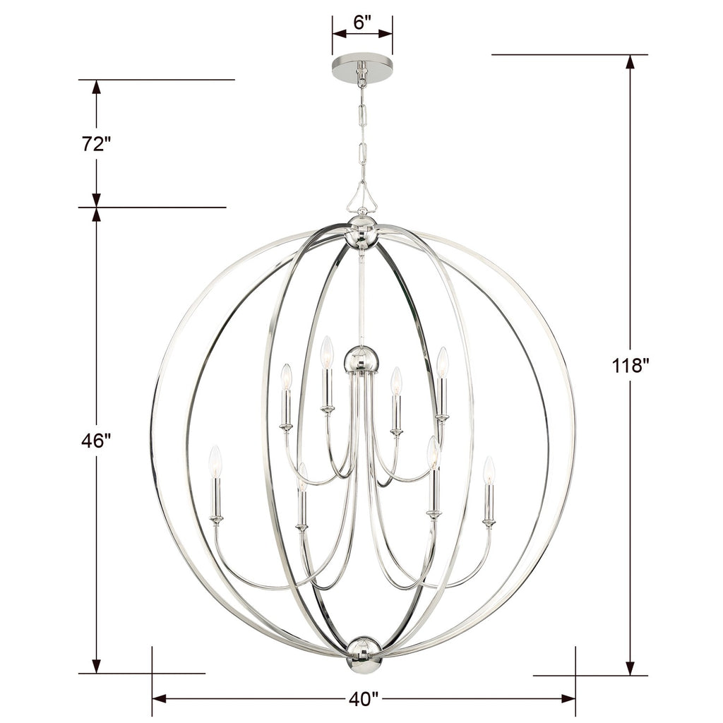 Crystorama Crystorama Libby Langdon Sylvan 8 Light Polished Nickel Chandelier