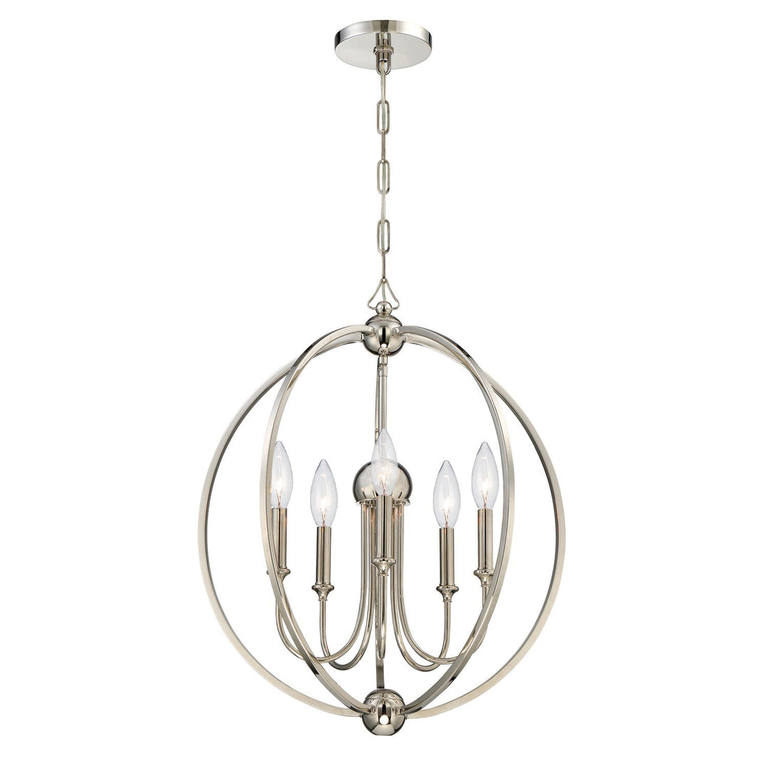 Crystorama Crystorama Libby Langdon Sylvan 5 Light Polished Nickel Chandelier