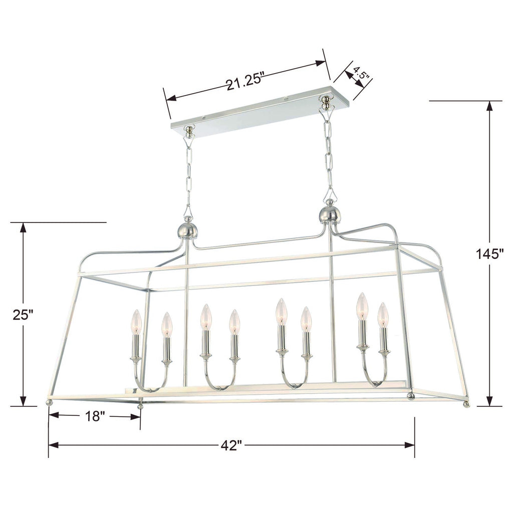 Crystorama Crystorama Libby Langdon Sylvan 8 Light Polished Nickel Chandelier