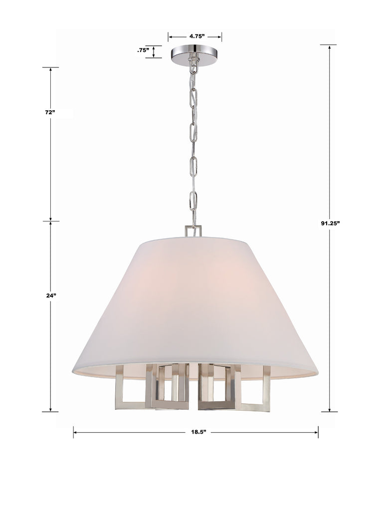 Crystorama Crystorama Libby Langdon Westwood 6 Light Polished Nickel Chandelier