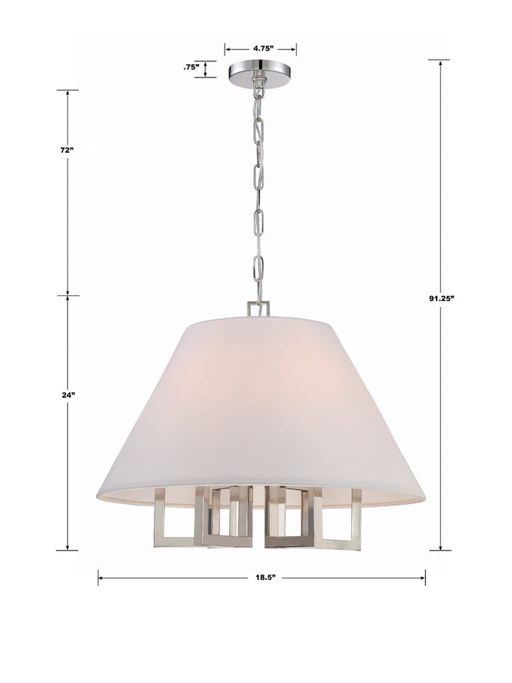 Crystorama Crystorama Libby Langdon Westwood 6 Light Polished Nickel Chandelier