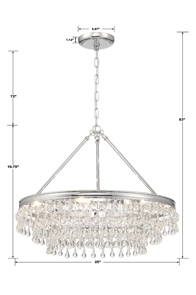 Crystorama Crystorama Calypso 6 Light Polished Chrome Chandelier