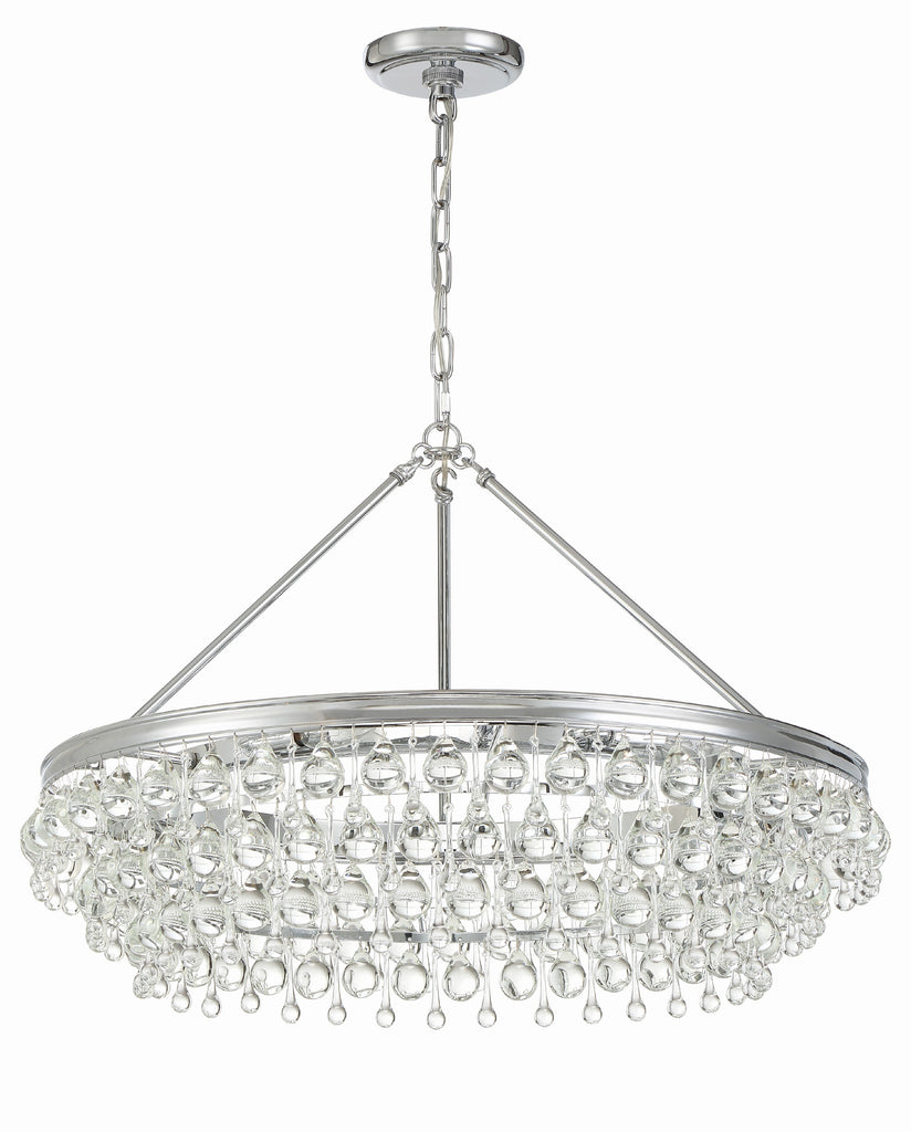 Crystorama Crystorama Calypso 6 Light Crystal Teardrop Polished Chrome Chandelier