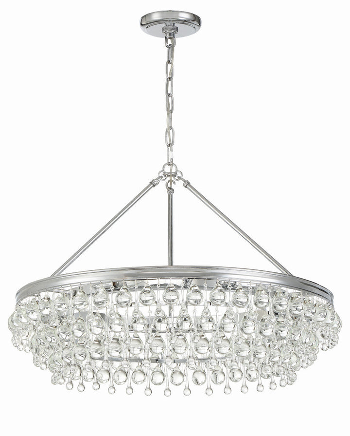 Crystorama Crystorama Calypso 6 Light Crystal Teardrop Polished Chrome Chandelier