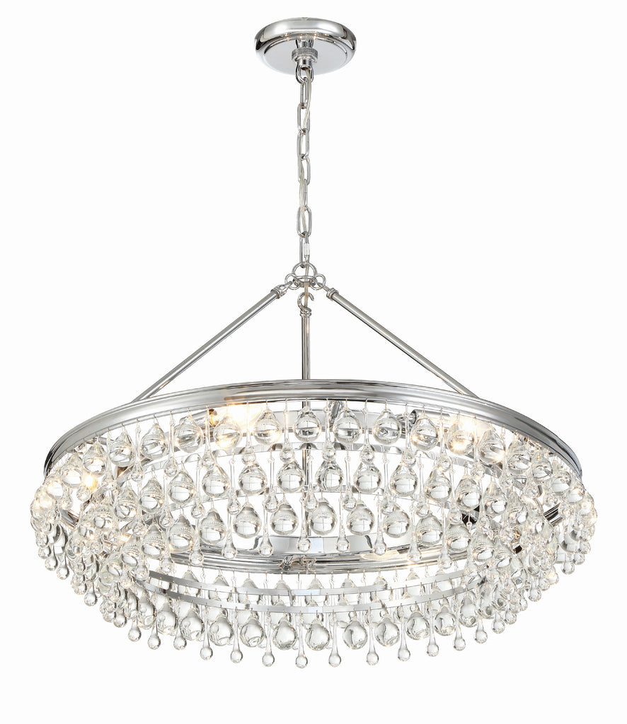 Crystorama Crystorama Calypso 6 Light Crystal Teardrop Polished Chrome Chandelier