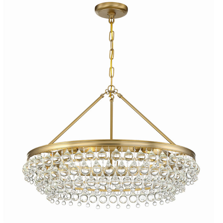 Crystorama Crystorama Calypso 6 Light Crystal Teardrop Vibrant Gold Chandelier