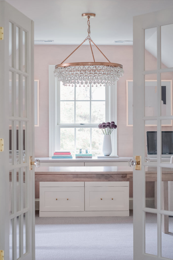 Crystorama Crystorama Calypso 6 Light Crystal Teardrop Vibrant Gold Chandelier