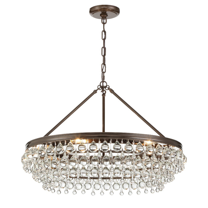 Crystorama Crystorama Calypso 6 Light Crystal Teardrop Vibrant Bronze Chandelier