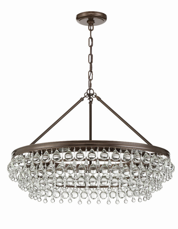 Crystorama Crystorama Calypso 6 Light Crystal Teardrop Vibrant Bronze Chandelier