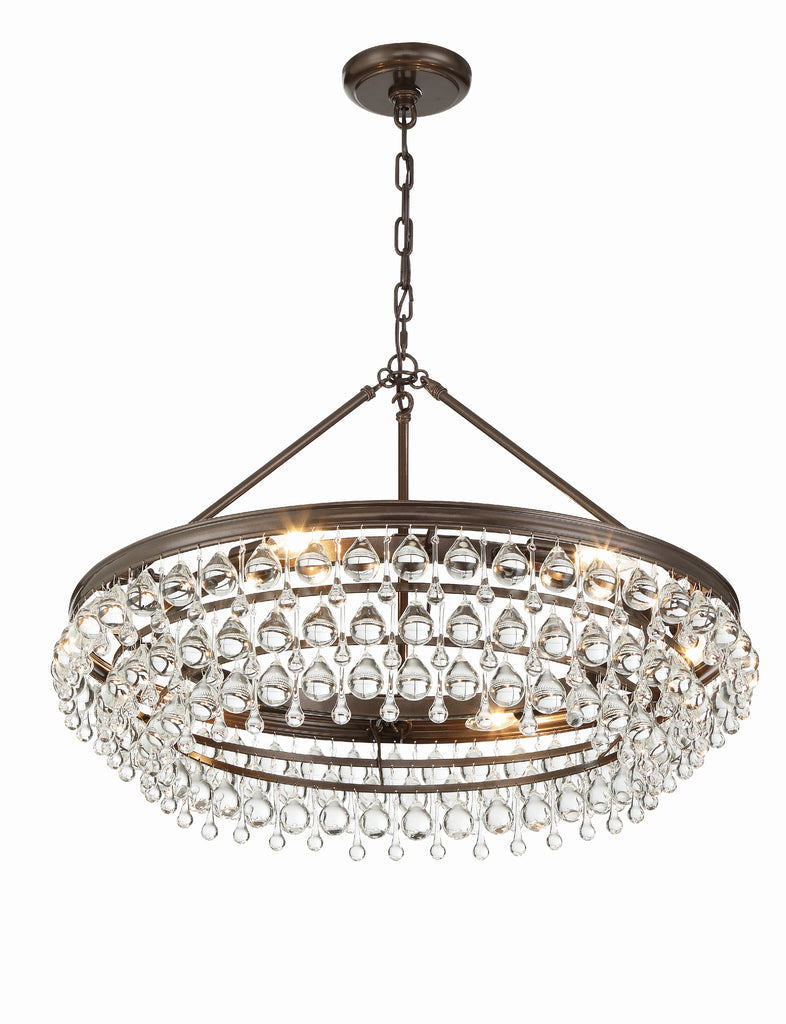 Crystorama Crystorama Calypso 6 Light Crystal Teardrop Vibrant Bronze Chandelier