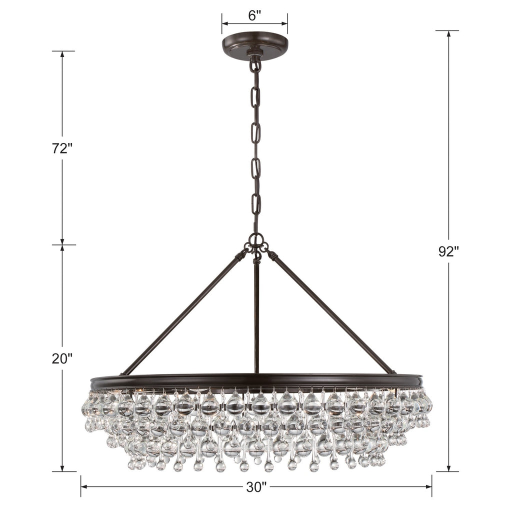 Crystorama Crystorama Calypso 6 Light Crystal Teardrop Vibrant Bronze Chandelier