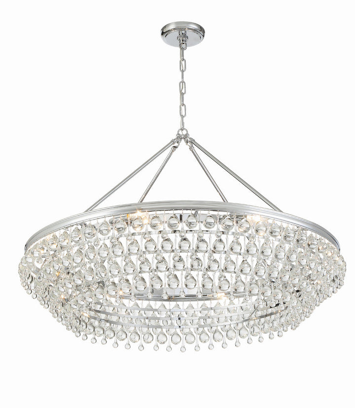 Crystorama Crystorama Calypso 8 Light Crystal Teardrop Polished Chrome Chandelier