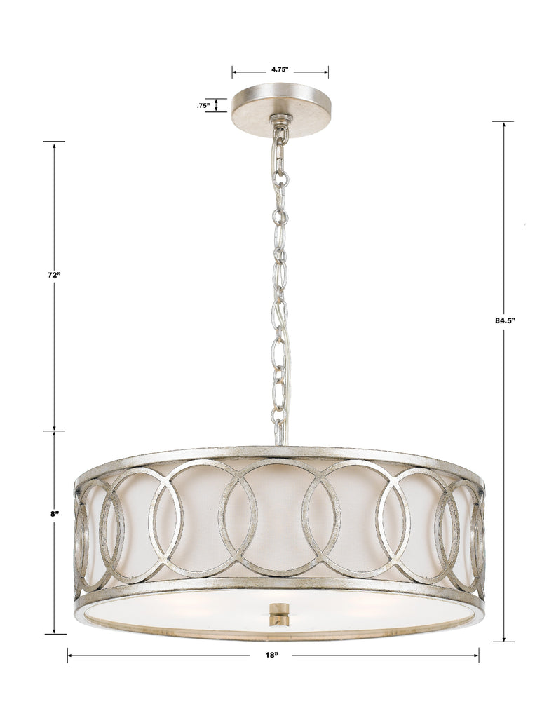 Crystorama Crystorama Libby Langdon Graham 6 Light Antique Silver Chandelier