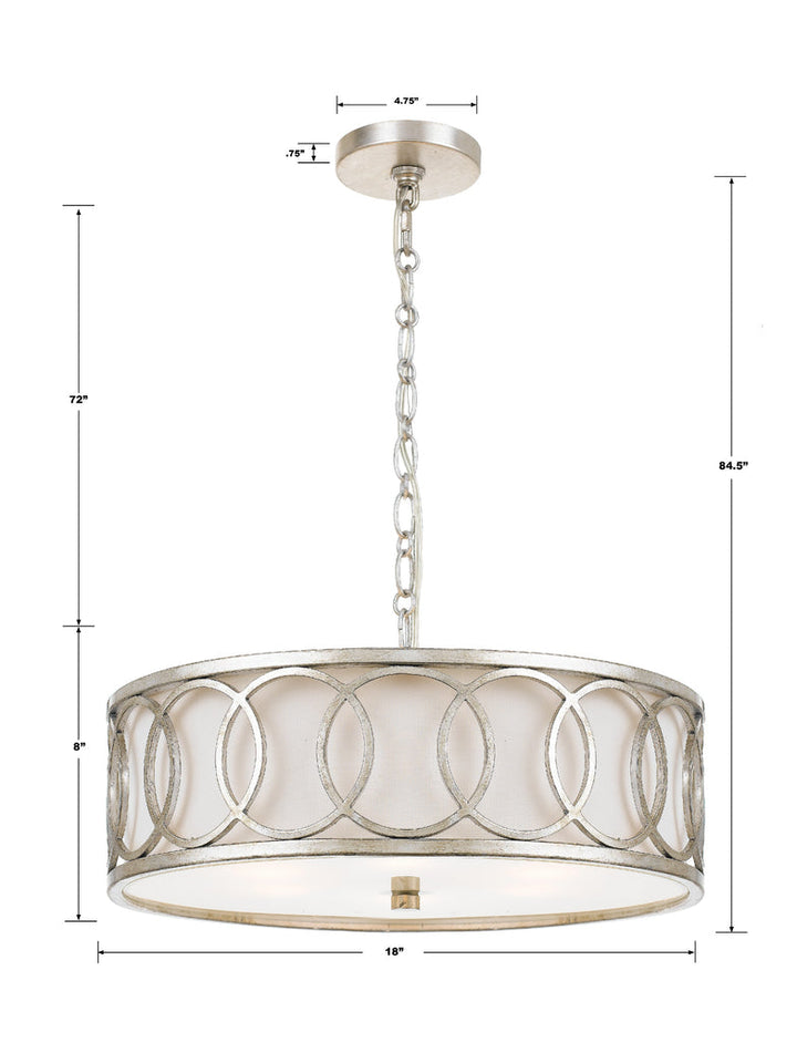Crystorama Crystorama Libby Langdon Graham 6 Light Antique Silver Chandelier
