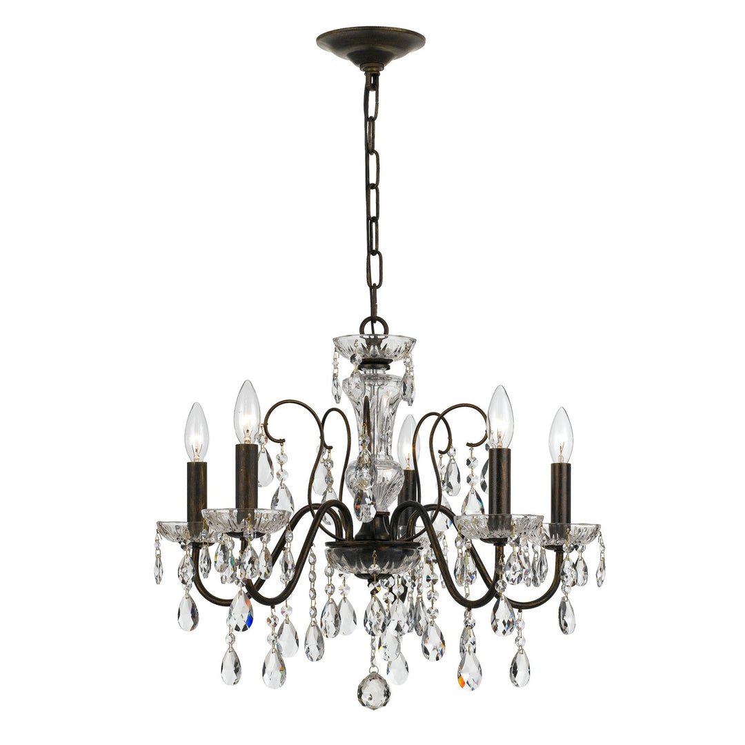 Crystorama Crystorama Butler 5 Light Spectra Crystal English Bronze Chandelier
