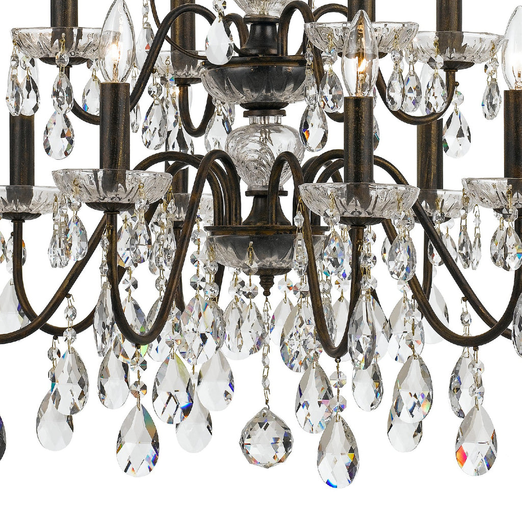 Crystorama Crystorama Butler 12 Light Hand Cut Crystal English Bronze Chandelier
