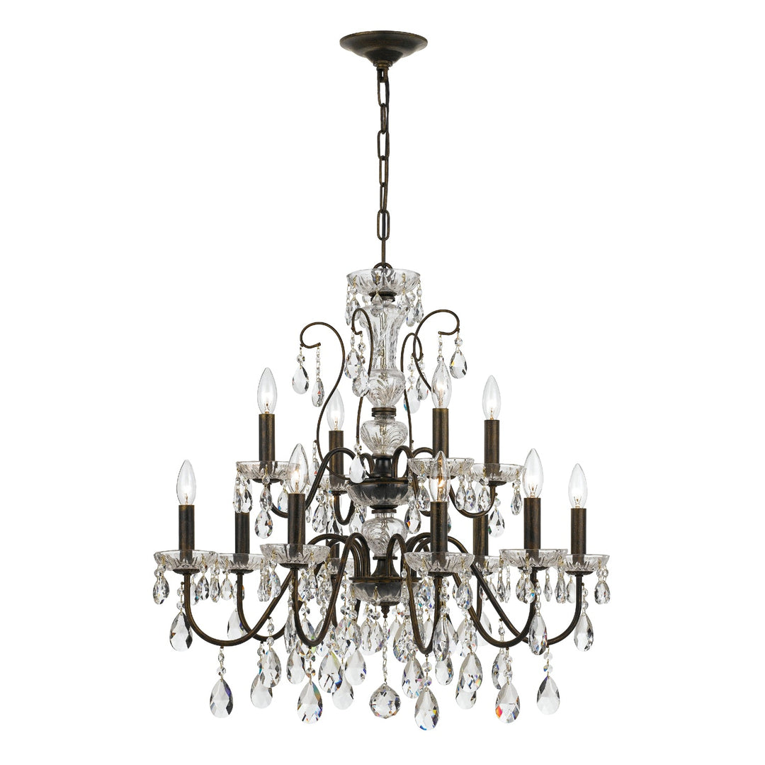 Crystorama Crystorama Butler 12 Light Spectra Crystal English Bronze Chandelier