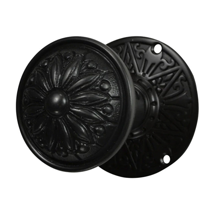 Eastlake Rosette Door Set with Floral Imprint Door Knobs (Several Finishes Available) COPPER MOUNTAIN HARDWARE