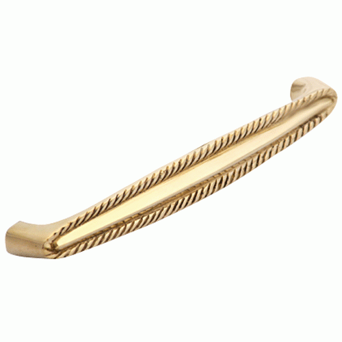 4 Inch Overall (3 3/4 Inch c-c) Solid Brass Georgian Roped Style Pull