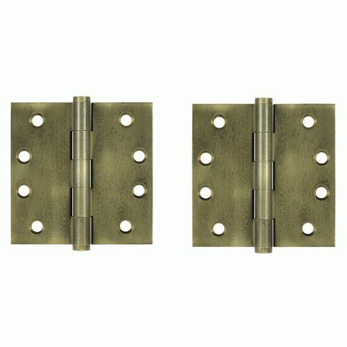 4 X 4 Inch Solid Brass Hinge Interchangeable Finials (Square Corner, Bronze Medium Finish) DELTANA