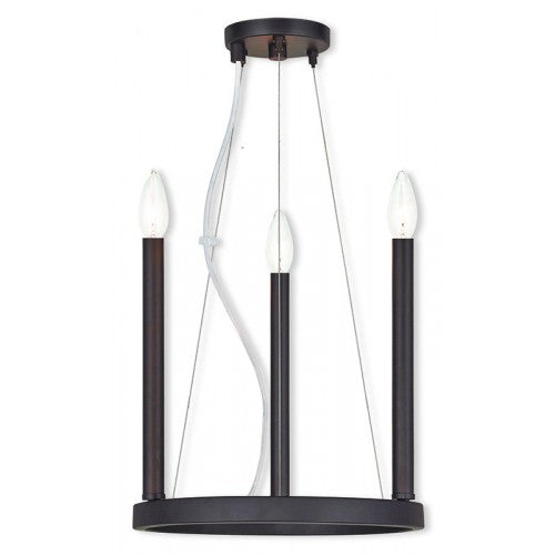 3 Light Bronze Mini Chandelier Livex