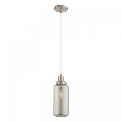 1 Light Brushed Nickel Single Pendant Pendant Livex