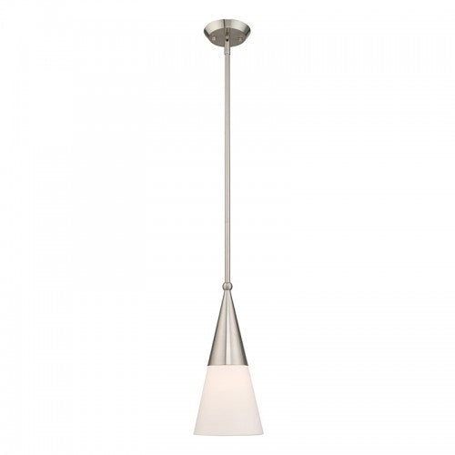 1 Light Brushed Nickel Single Pendant Pendant Livex