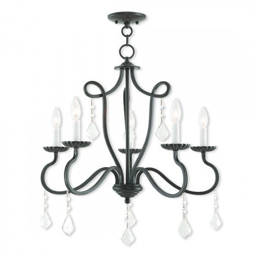5 Light English Bronze Chandelier Livex