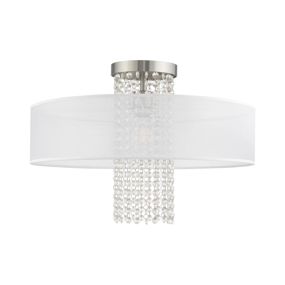 1 Light Brushed Nickel Ceiling Mount Livex