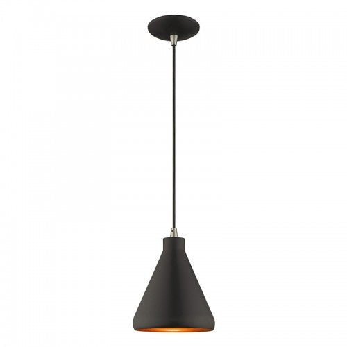 1 Light Black Single Pendant Pendant Livex