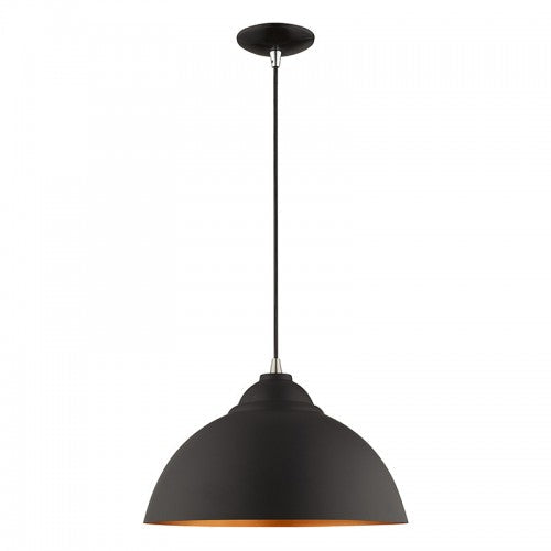 1 Light Black Single Pendant Pendant Livex