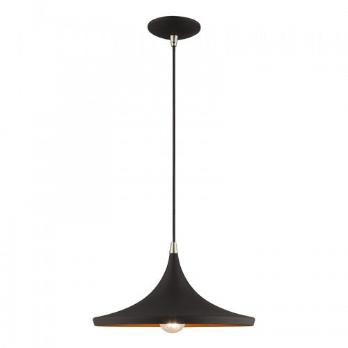 1 Light Black Single Pendant Pendant Livex