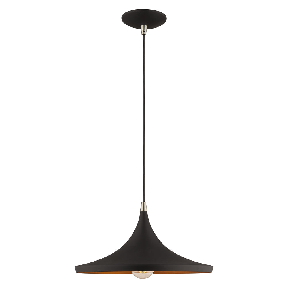 1 Light Black Single Pendant Pendant Livex
