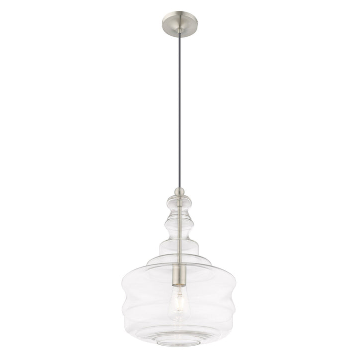 1 Light Brushed Nickel Single Pendant Pendant Livex