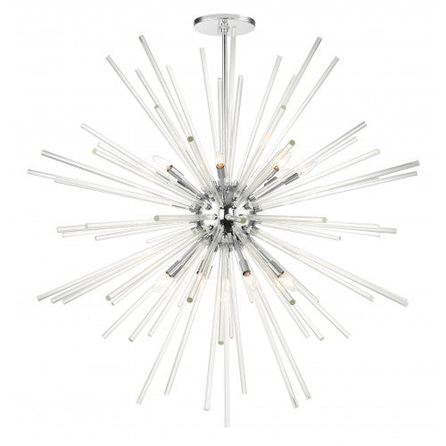 16 Light Polished Chrome Foyer Pendant Chandelier Livex