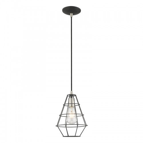 1 Light Black Single Pendant Pendant Livex