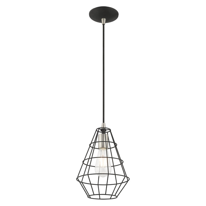 1 Light Black Single Pendant Pendant Livex