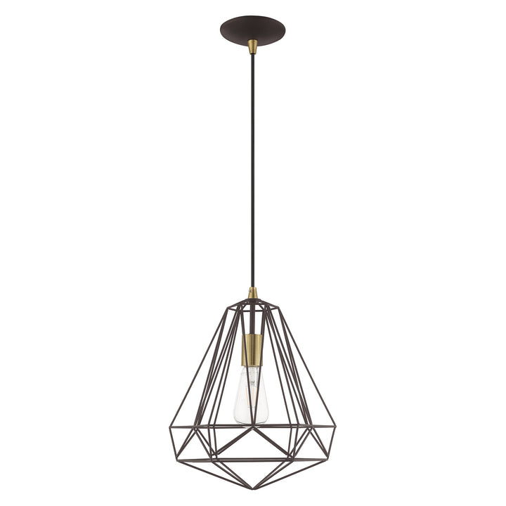 1 Light Bronze Single Pendant Pendant Livex