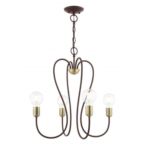 4 Light Bronze Chandelier Livex