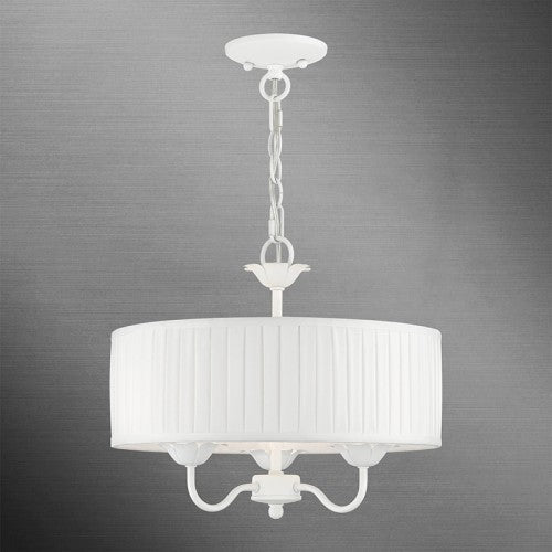 3 Light White Pendant Chandelier Livex