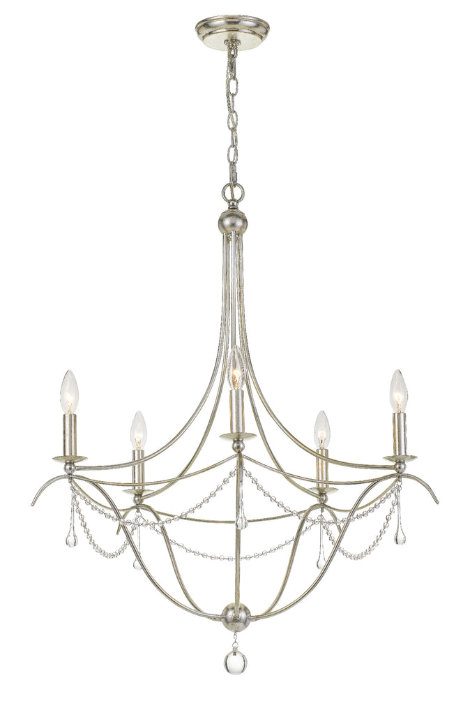 Crystorama Crystorama Metro 5 Light Crystal Beads Antique Silver Chandelier
