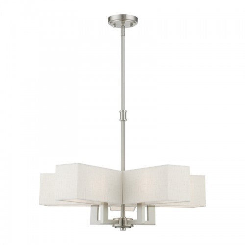 5 Light Brushed Nickel Chandelier Livex