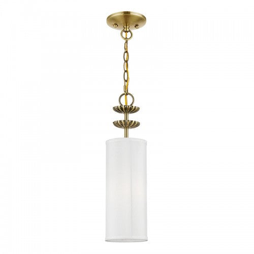 1 Light Antique Brass Mini Pendant Pendant Livex