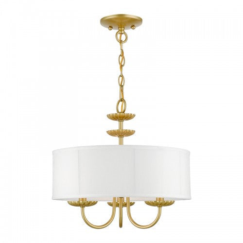 3 Light Soft Gold Pendant Chandelier Livex