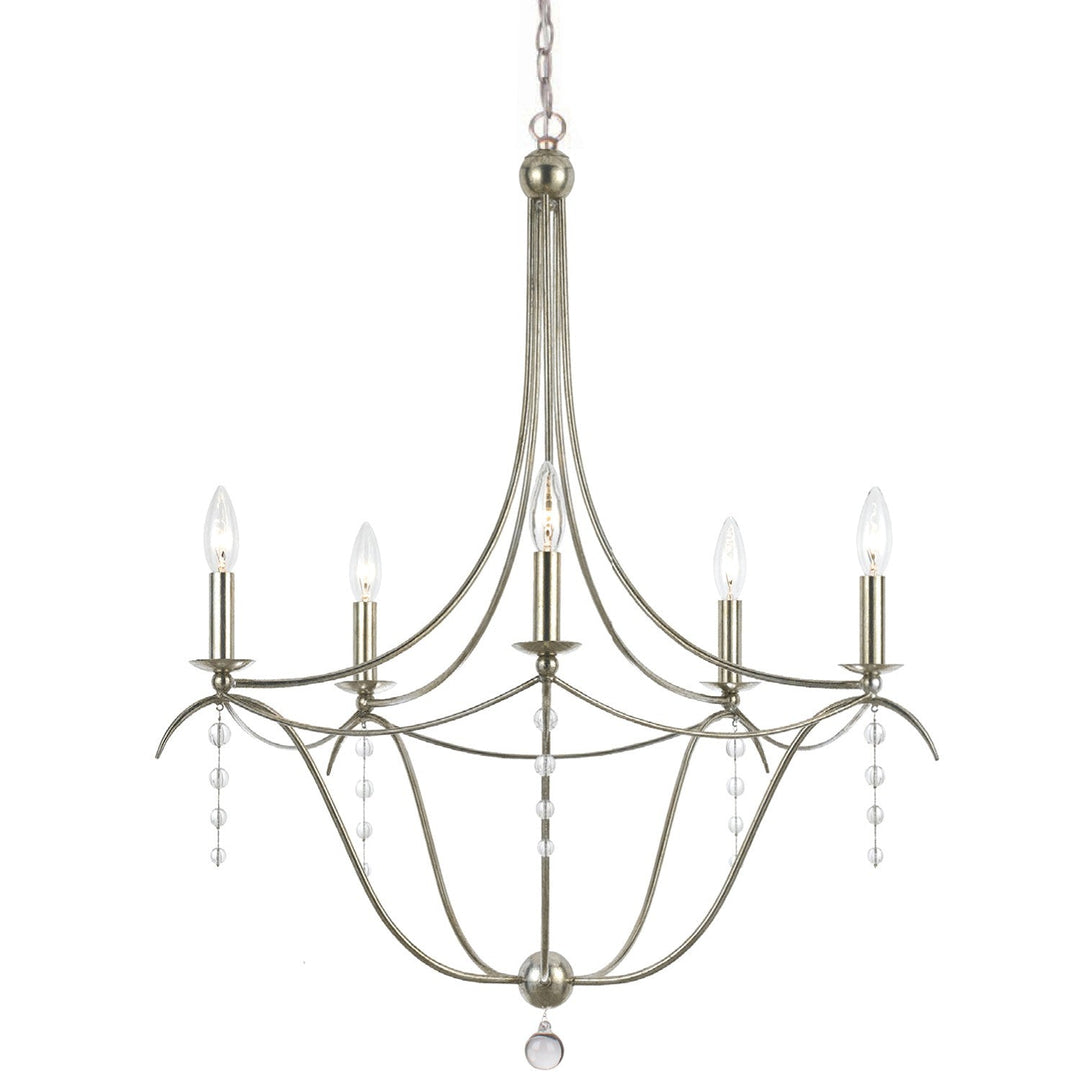 Crystorama Crystorama Metro 5 Light Crystal Antique Silver Chandelier