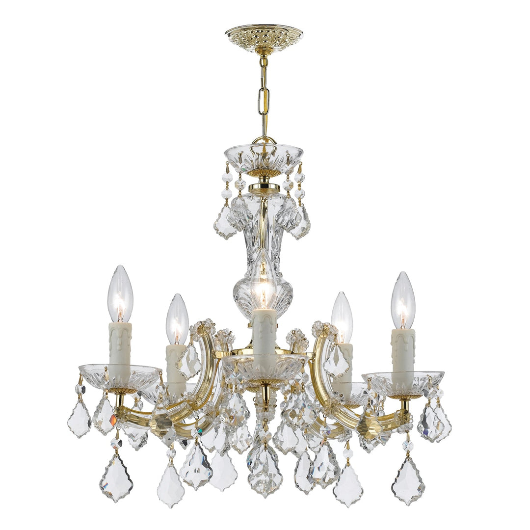 Crystorama Crystorama Maria Theresa 5 Light Hand Cut Crystal Gold Chandelier