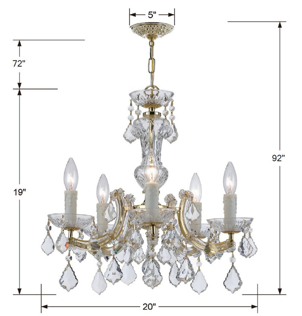 Crystorama Crystorama Maria Theresa 5 Light Spectra Crystal Gold Chandelier