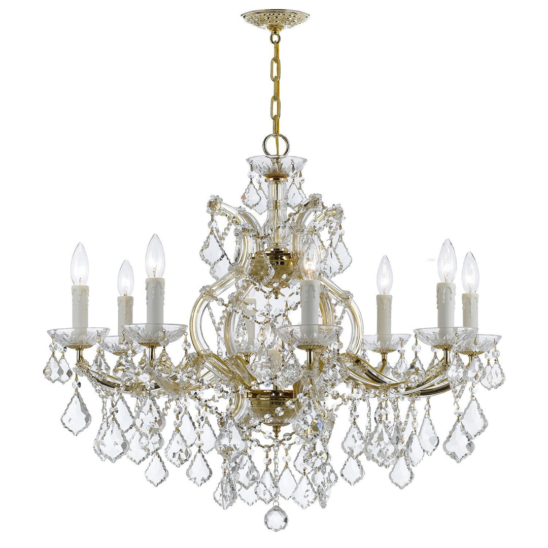 Crystorama Crystorama Maria Theresa 9 Light Hand Cut Crystal Gold Chandelier