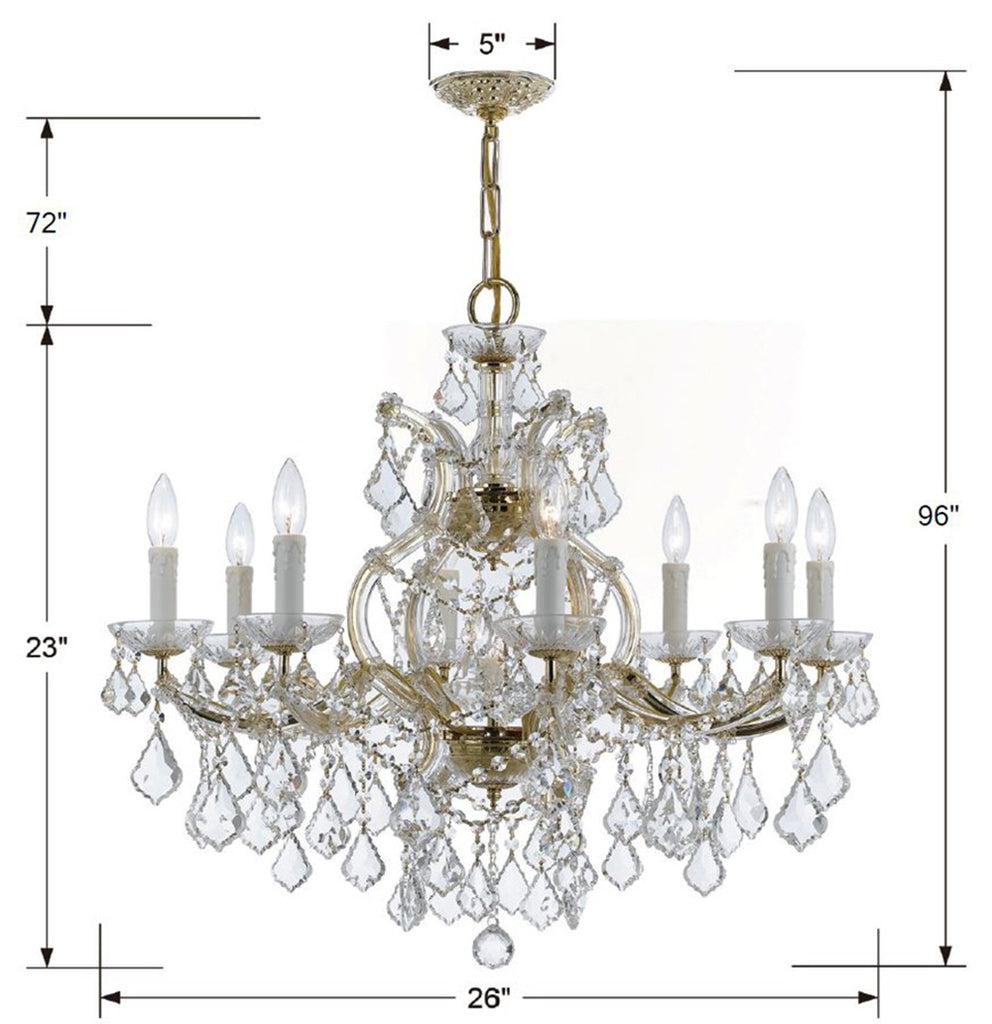 Crystorama Crystorama Maria Theresa 9 Light Swarovski Strass Crystal Gold Chandelier